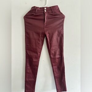 Faux leather pants. Brand new. Very stretchy. Brand new. Fit between 4-6